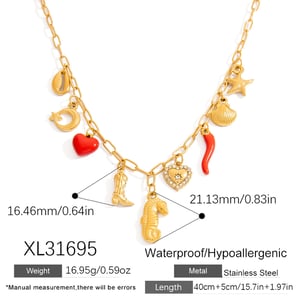 Oceanic Stainless Steel Gold Color Pendant Necklaces h5 Picture2