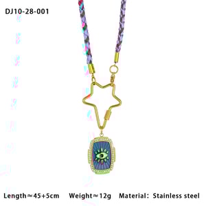 Opulent Eye Stainless Steel Gold Color Women's Pendant Necklaces h5 Picture2