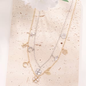 Romantic Clover Stainless Steel Gold Color Women's Pendant Necklaces h5 Picture5