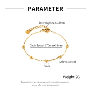 Herz Edelstahl Gold Farbe Charm Armbänder h5 Bild2