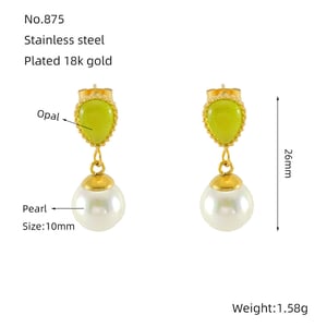 Elegante Tropfenohrringe aus Edelstahl in Goldfarbe h5 Bild2