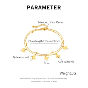 1 Stück Simple Series Einfache Fußkettchen mit Schleife und Knoten aus Edelstahl in Goldfarbe h5 Bild6