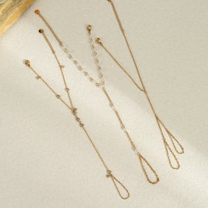1 Pair Simple Series Elegant Chain Stainless Steel   Gold Color  Women's Chain Bracelets h5 Picture2