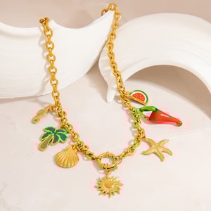 Oceanic Stainless Steel  Gold Color Pendant Necklaces h5 Picture4