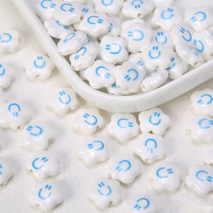 1 Piece Smiling Face Ceramics DIY Jewelry Bead h5