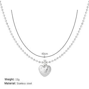 Minimalist Heart Stainless Steel Silver Color Women's Pendant Necklaces h5 Picture2