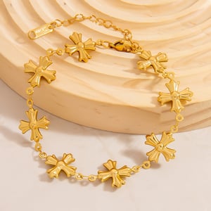 Romantic Series Simple  Stainless Steel  Gold Color  Women's Chain Bracelets h5 Picture5