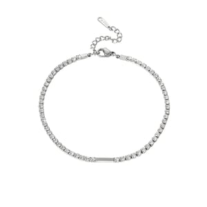 1 Pair Daily Geometric Stainless Steel   Gold Color  Rhinestone Anklets h5 Picture3
