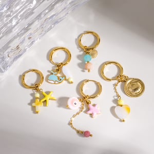 1 Piece Romantic Series Daily Turtle Stainless Steel Women's Hoop Earrings h5 Picture3