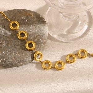 Retro und elegante Damenarmbänder aus goldenem Edelstahl h5 Bild4