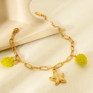 Einfache Serie Süße Edelstahl Gold Farbe frauen Charm Armbänder h5 Bild2