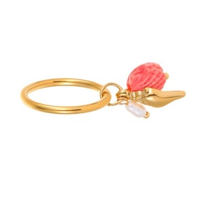 1 Pair Romantic Series Vacation Turtle Stainless Steel   Gold Color  Statement Rings h5 Picture5