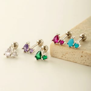 Copper Gold Color  Zircon Piercings Earrings h5 Picture4