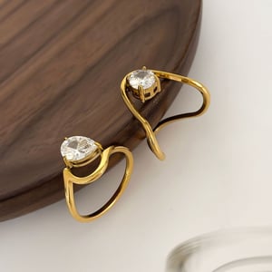 1 Piece Stainless Steel Gold Color Gemstone Ring h5 Picture5