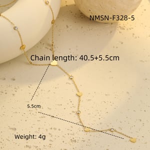 Collane a catena da donna in acciaio inossidabile color oro con motivo a cuore dolce h5