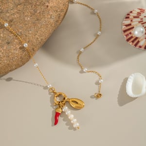 1 Piece Chili Charm Stainless Steel Gold Color Pendant Necklace h5 Picture4