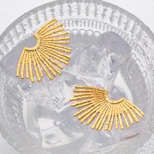 1 Pair Daily Sun Stainless Steel Gold Color Women's Stud Earrings h5 Picture2