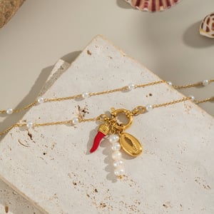 1 Piece Chili Charm Stainless Steel Gold Color Pendant Necklace h5 Picture2
