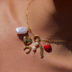 1 Piece DIY Series Vacation Heart Stainless Steel Gold Color Women's Pendant Necklaces h5 Picture3