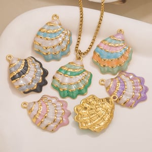 1 Piece Sophisticated Shell Stainless Steel Gold Color Women's Pendants h5 Picture3