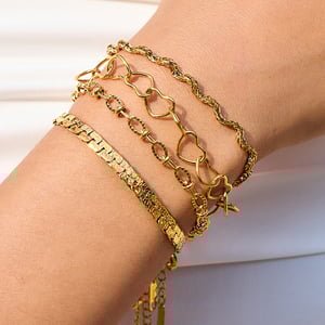 1 Piece Classic Twist Stainless Steel Gold Color Women's Chain Bracelets h5 Picture4