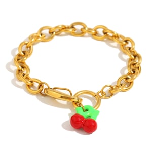 1 Pair Romantic Series Sweet Plant Stainless Steel Women's Charm Bracelets h5 Picture2