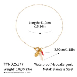 1 Piece Chili Charm Stainless Steel Gold Color Pendant Necklace h5