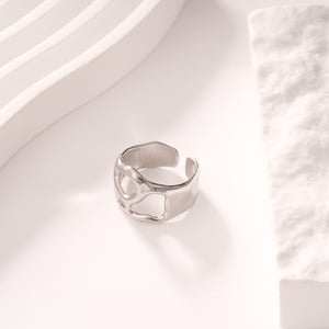 1 Piece Simple Series Classic Geometric Stainless Steel Gold Color Statement Rings h5 Picture6