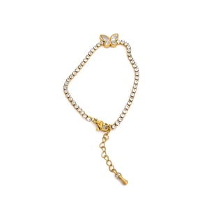 1 Piece Flower Stainless Steel  Gold Color Charm Bracelet h5