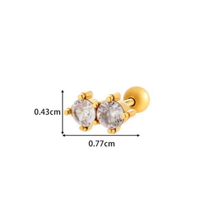 1 Piece Simple Stainless Steel Gold Color Zircon Piercings Earring h5 Picture2