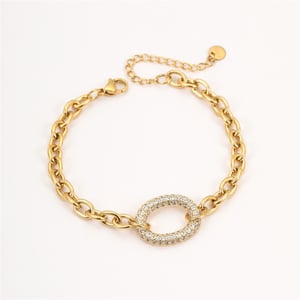 Sweet Geometric Stainless Steel Gold Color Women's Chain Bracelets h5 Picture5