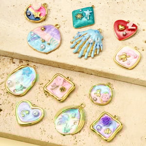 1 Piece Luxurious Series DIY Flower Stainless Steel Gold Color Women's Pendants h5 Picture5