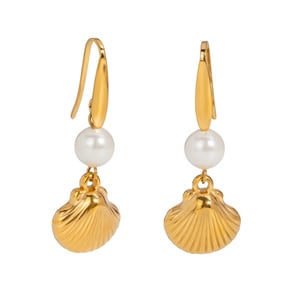 1 Pair Oceanic Stainless Steel Gold Color Drop Earrings h5 Picture5