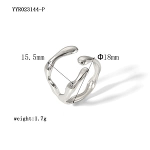 Bague minimaliste en acier inoxydable couleur or 1 pièce h5