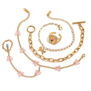 1 Piece Romantic Series Cute Butterfly Stainless Steel Gold Color Women's Chain Bracelets h5 Picture7