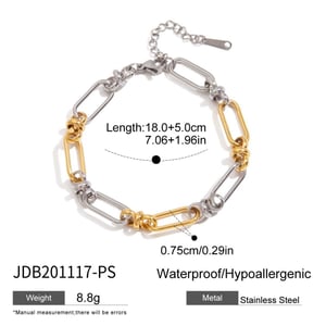 1 Piece Simple Patchwork Stainless Steel Gold Color Women's Chain Bracelets h5