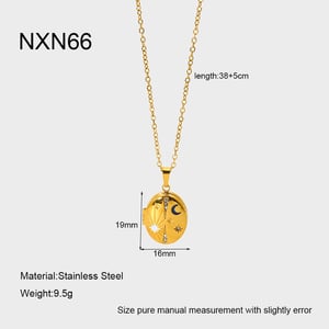 Retro Sun/Moon Stainless Steel   Gold Color  Pendant Necklaces h5