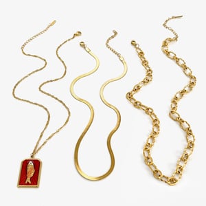 1 Piece Fish Stainless Steel Gold Color Pendant Necklace h5 Picture5