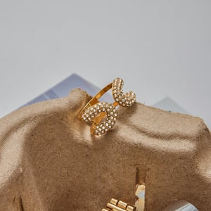 1 Piece Luxurious Series Stainless Steel Gold Color Women's Gemstone Rings h5 Picture4