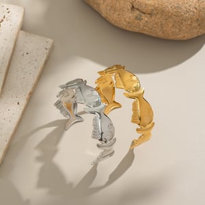 1 Piece Fish Stainless Steel Gold Color Cuff Bracelet h5 Picture2