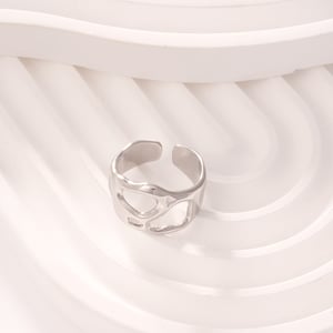 1 Piece Simple Series Classic Geometric Stainless Steel Gold Color Statement Rings h5 Picture3