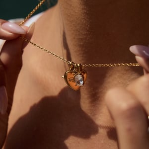 1 Piece Exquisite Heart Stainless Steel Gold Color Women's Pendant Necklaces h5 Picture4