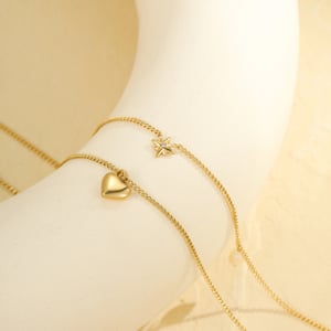 Simple Series Daily Heart Stainless Steel Gold Color Women's Layered Necklaces h5 Picture3