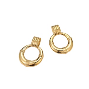Luxurious Retro Geometric Stainless Steel Women's Hoop Earrings h5 Picture5