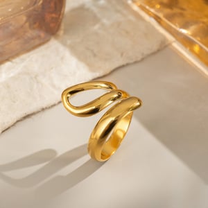 1 Piece Stainless Steel Gold Color Minimalist Ring h5 Picture4