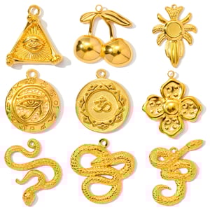 1 Piece Classic Series DIY Snake Stainless Steel Gold Color Women's Pendants h5 Picture5