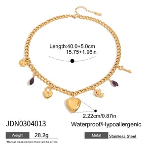 1 Piece Romantic Series Elegant Heart Stainless Steel Gold Color Women's Pendant Necklaces h5 Picture2