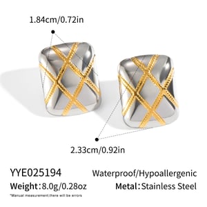 1 Pair Stainless Steel Mixed Color Stud Earrings h5