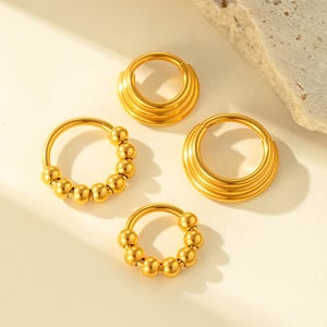 1 Stück Edelstahl Goldfarben Piercings Ohrring h5 Bild3