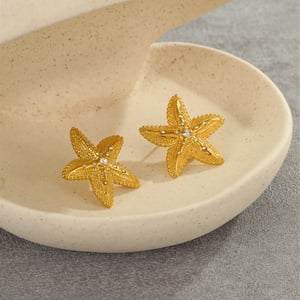 Romantic Series Vacation Star Stainless Steel Women's Stud Earrings h5 Picture3